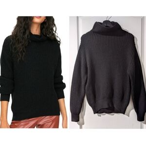 Aritzia Wilfred | Montpellier Merino Wool Mock Neck In Black